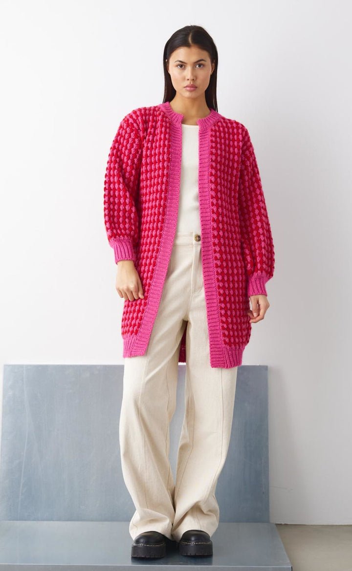 Liberte Essentiel Cardigan - Gio Cardigan Pink Red Mix - XS/S - Diversita - 