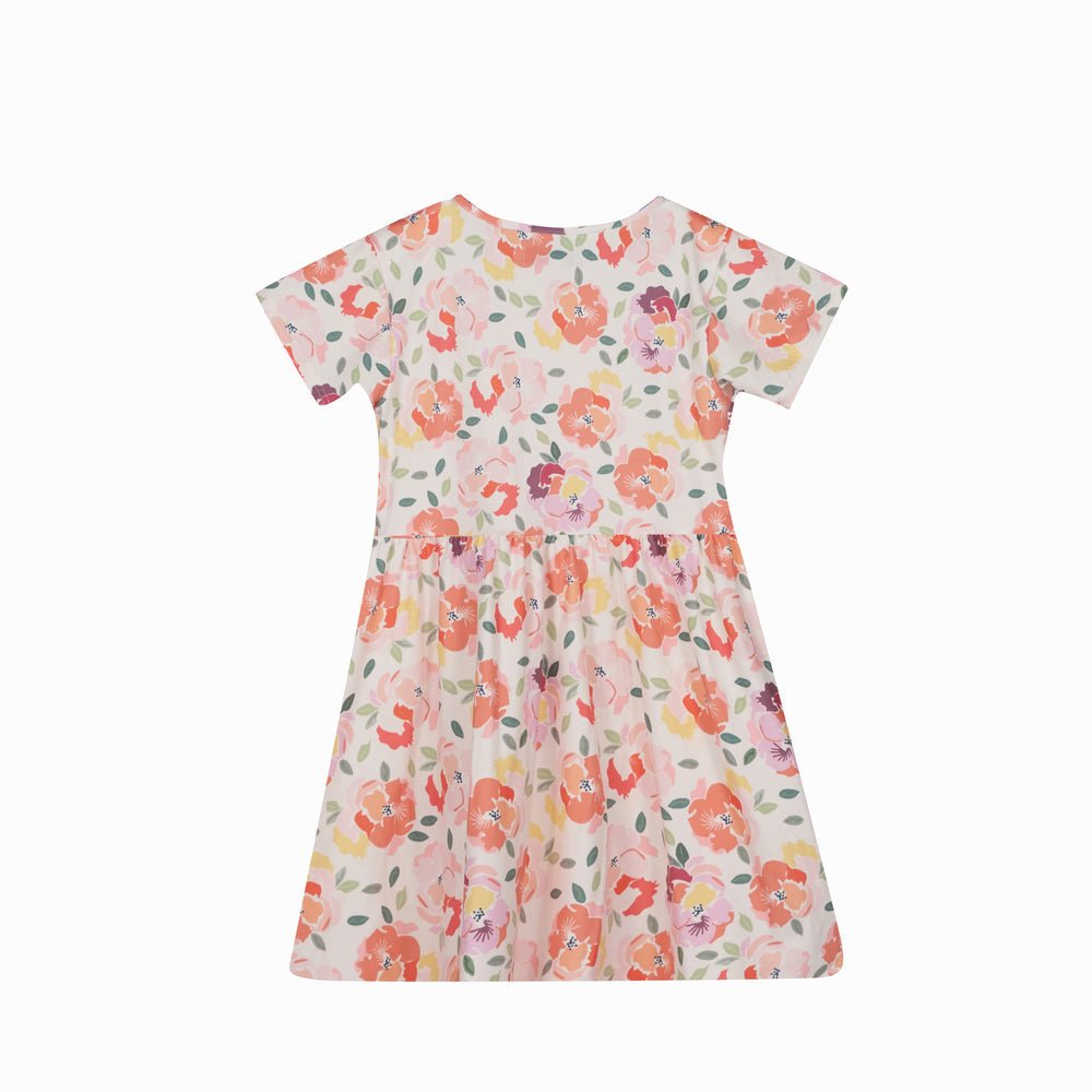 Liberte Essentiel Kjole - Alma Babydoll Dress (Kids) Creamy Peach Flower &quot;NYHED&quot; - 86/92 - - Diversita -