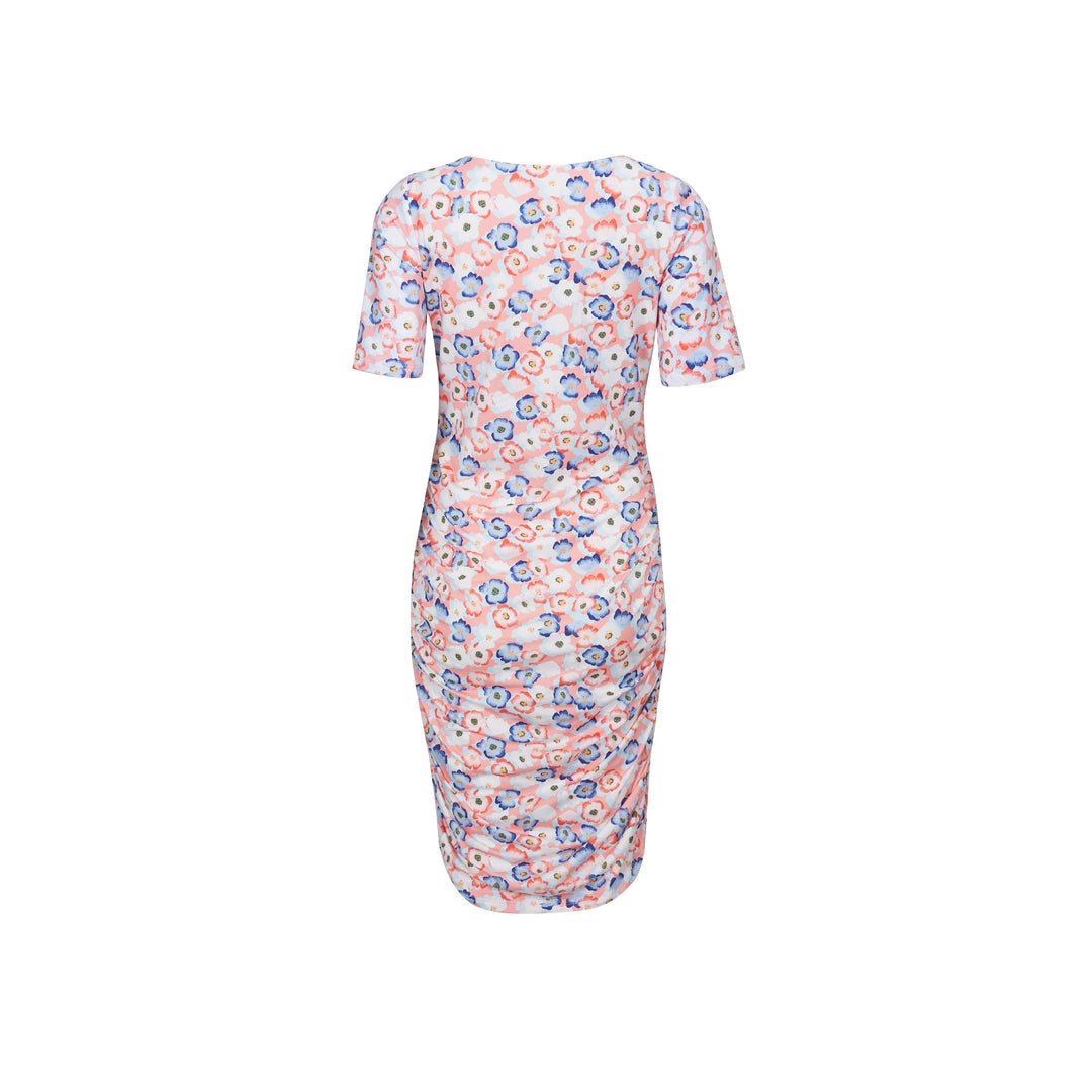 Liberte Essentiel Kjole - Alma Ss Turn Dress Peachy Blue Flower &quot;NYHED&quot; - XS/S - Diversita - 