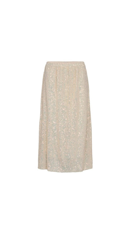 Liberte Essentiel Nederdel - Paige Skirt Creme Sequins &quot;NYHED&quot; - XS - - Diversita -