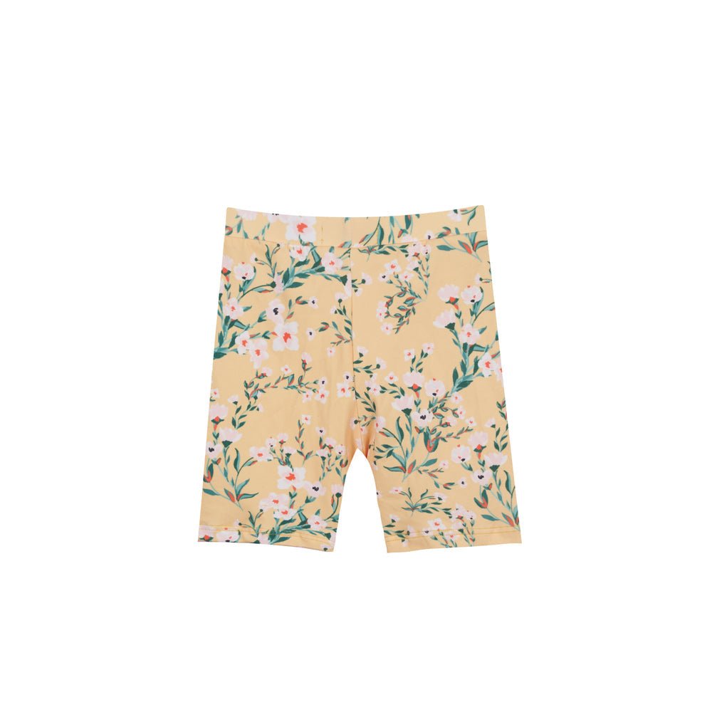 Liberte Essentiel Shorts - Alma Bicycle Shorts (Kids) Yellow Green Flower &quot;NYHED&quot; - 86/92 - - Diversita -