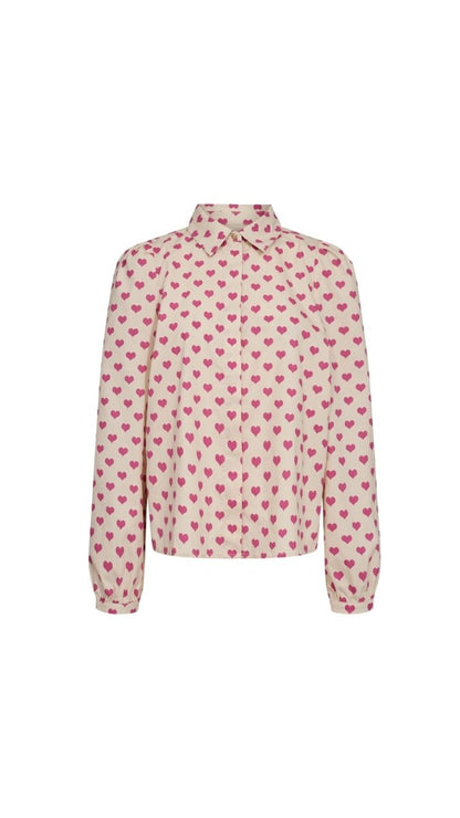 Liberte Essentiel Skjorte - Flora Ls Blouse Pink Heart &quot;NYHED&quot; - XS - - Diversita -