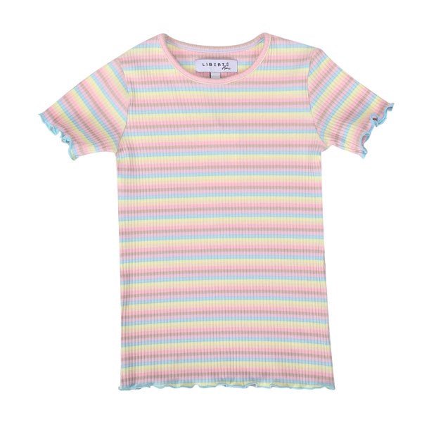 Liberte Essentiel T-shirt - Natalia Ss Blouse Kids Dusty Multicolor Stripe &quot;NYHED&quot; - 86/92 - - Diversita -