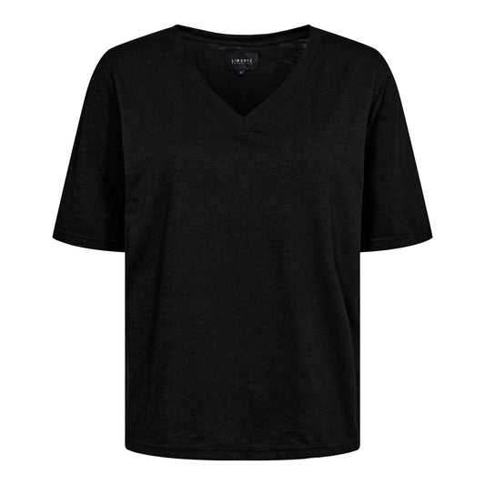 Liberte Essentiel T-shirt - Ulla Ss Vneck Tshirt Black "NYHED" - XS - - Diversita -