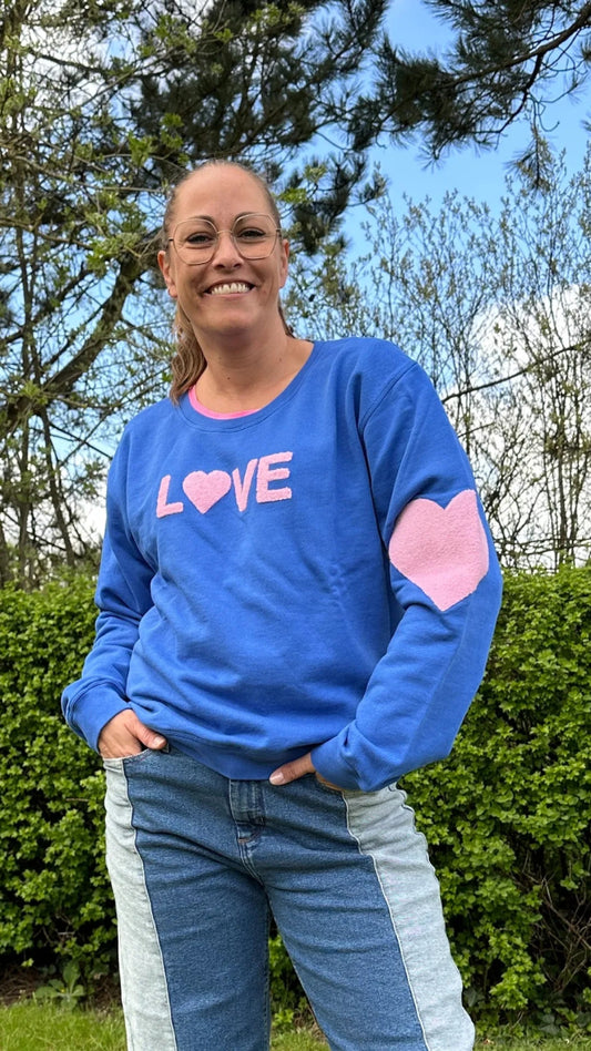 Lulu's Love Sweater - Lulu's Love Sweater Blue / Pink "NYHED" - XS - - Diversita - N/A
