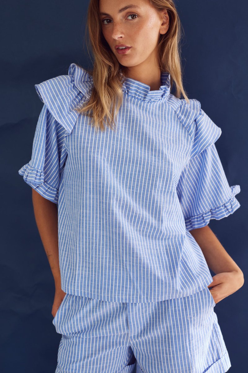 Noella Bluse - Lesly Blouse Blue Stripe - XS - Diversita - 