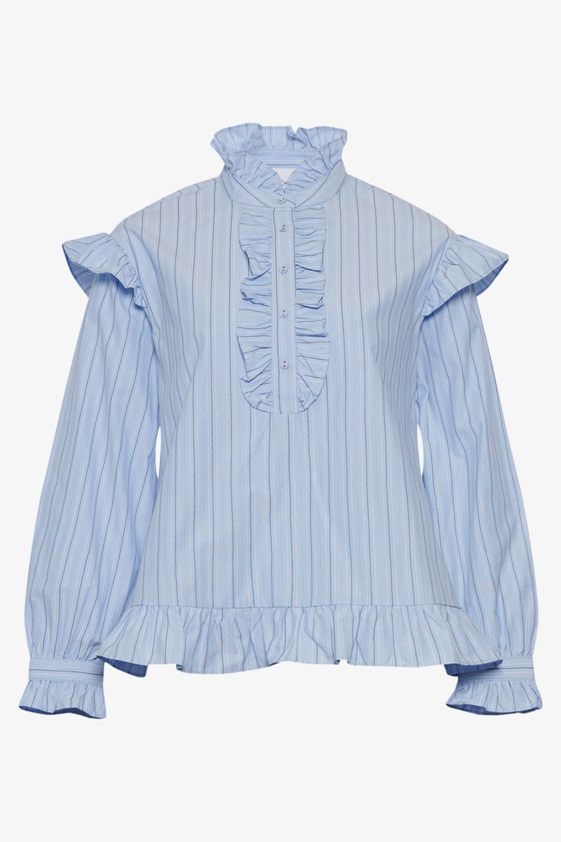 Noella Bluse - Noella Sally Blouse Light Blue Stripe &quot;NYHED&quot; - XS - - Diversita -