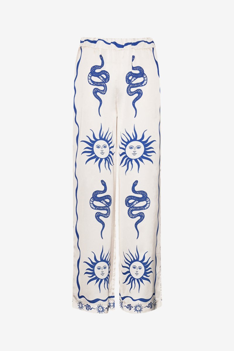 Noella Bukser - Kimona Pants Chana Blue Print - XS/S - Diversita - 