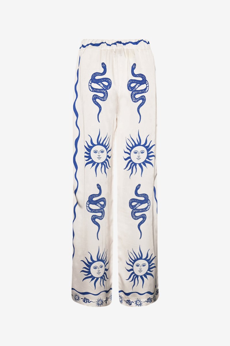 Noella Bukser - Kimona Pants Chana Blue Print - XS/S - Diversita - 