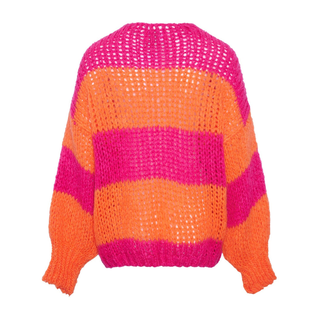 Fora Knit Cardigan Orabel Pink Stripe