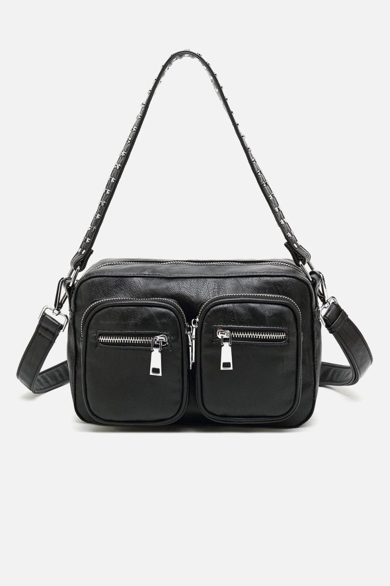 Noella Håndtaske - Celina Bag Black Leather Look - Højde: 15 cm - Bredde: 25 cm - Dybde: 7 cm - Diversita - 