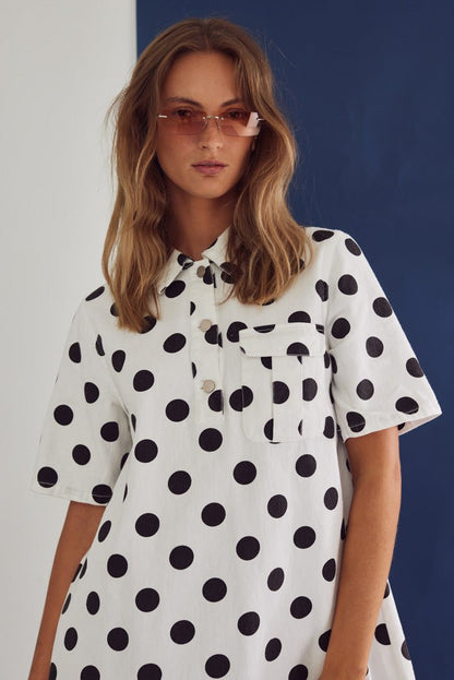 Noella Kjole - Jozie Dress Carmella White Print - XS - Diversita - 