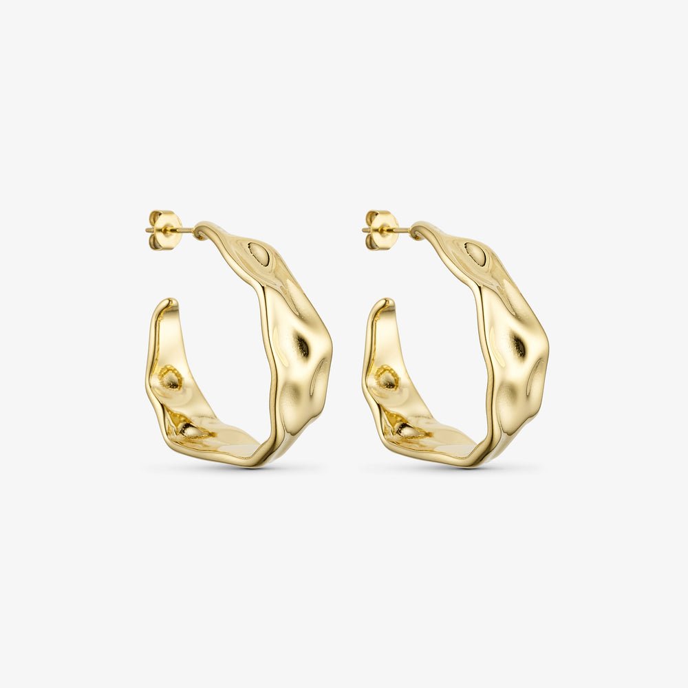Noella Øreringe - Fanny Hoops - 18 karat guldbelagt - 30 mm - Diversita - 