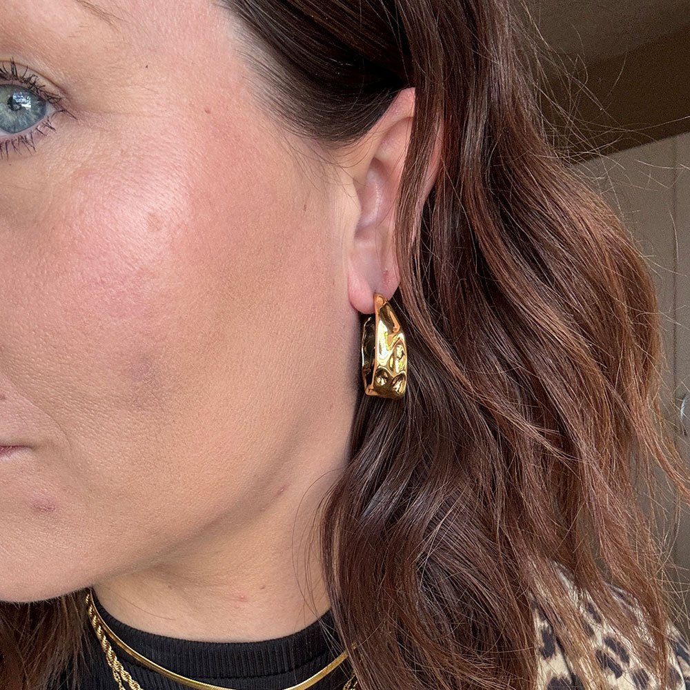 Noella Øreringe - Fanny Hoops - 18 karat guldbelagt - 30 mm - Diversita - 