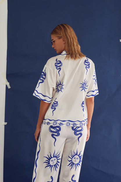 Noella Skjorte - Kealy Shirt Chana Blue Print - XS/S - Diversita - 