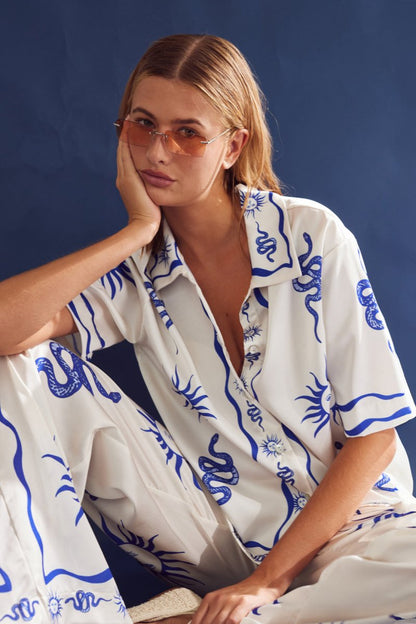 Noella Skjorte - Kealy Shirt Chana Blue Print - XS/S - Diversita - 