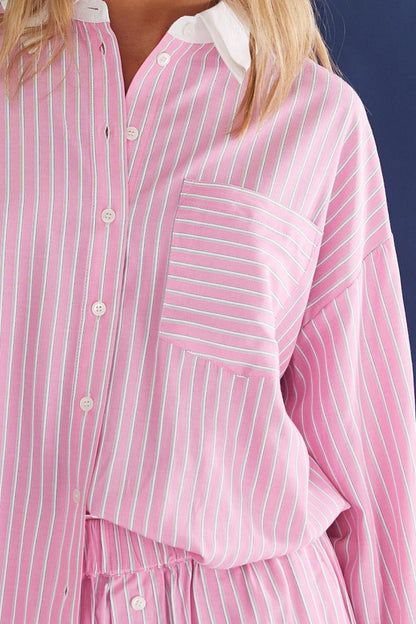 Noella Skjorte - Lakelynn Shirt Carsyn Pink Stripe - XS - Diversita - 