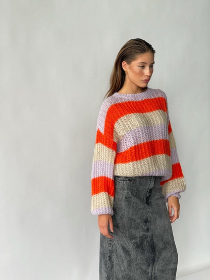 Noella Sweater - Cecilia Sweater Aischa Orange Stripe - XS/S - Diversita - 