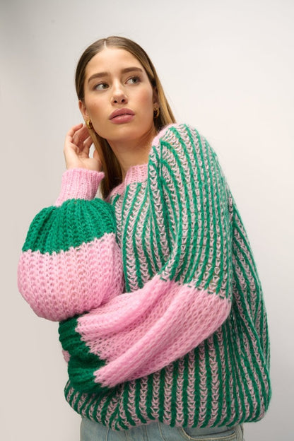 Noella Sweater - Liana Knit Jumper Green Bubblegum - XS/S - Diversita - 