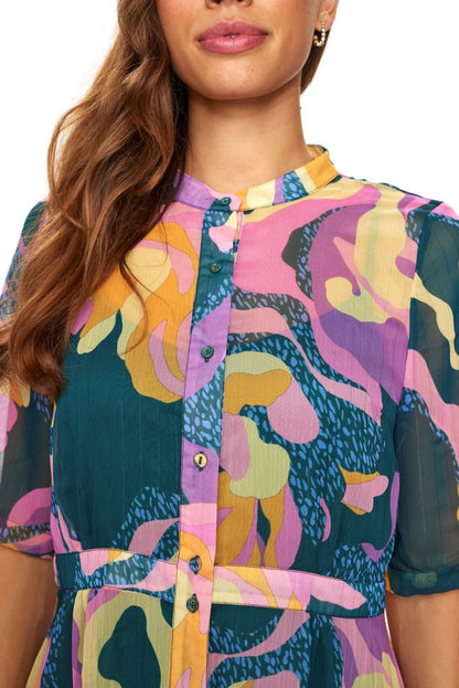 NUMPH Kjole - NUKYNDALL SS DRESS - Botanical Garden - 34 - Diversita - 
