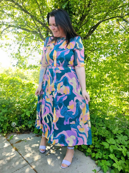 NUMPH Kjole - NUKYNDALL SS DRESS - Botanical Garden - 34 - Diversita - 