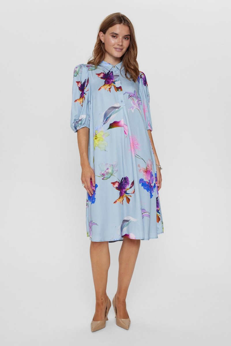 NUMPH Kjole - NURITA DRESS - Blue Fog - 34 - Diversita - 
