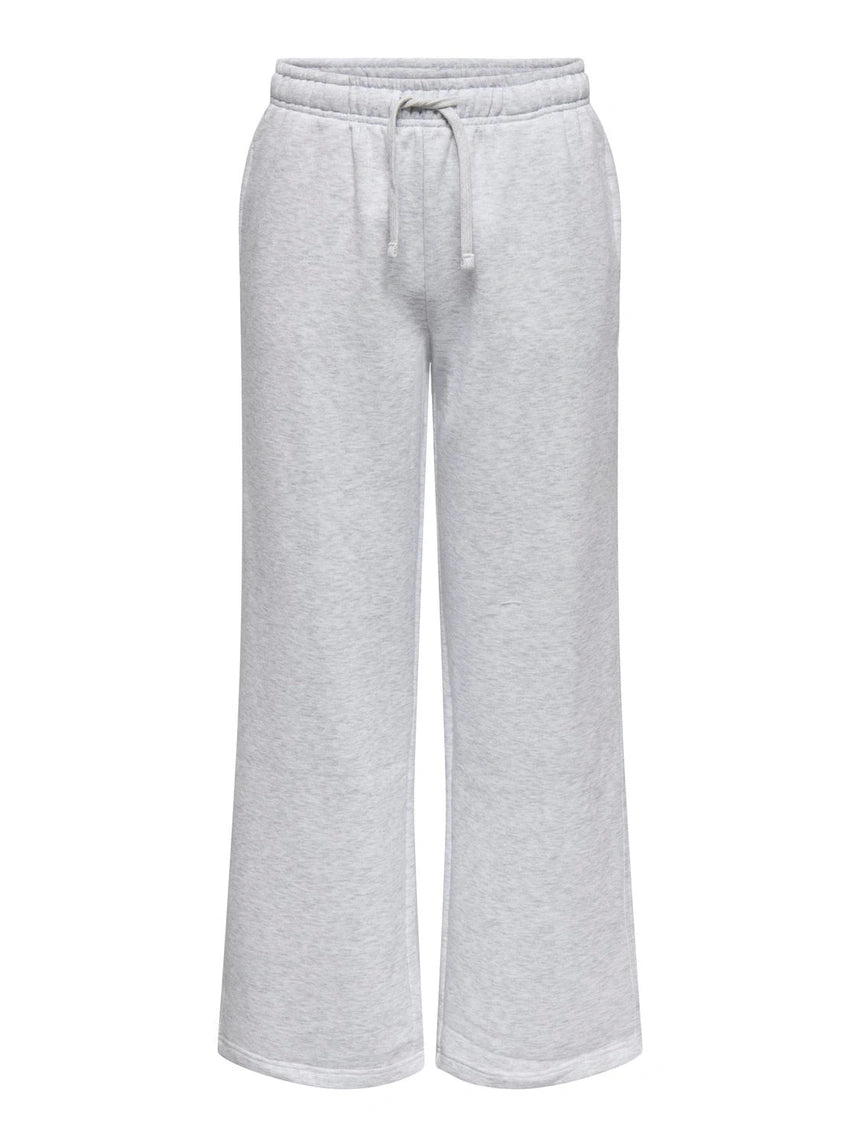 ONLY Bukser - Onlbest Mellemhøj Talje Wide Leg Fit Bukser Light Grey Melange - XS - Diversita - 