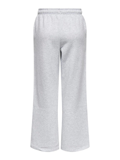 ONLY Bukser - Onlbest Mellemhøj Talje Wide Leg Fit Bukser Light Grey Melange - XS - Diversita - 