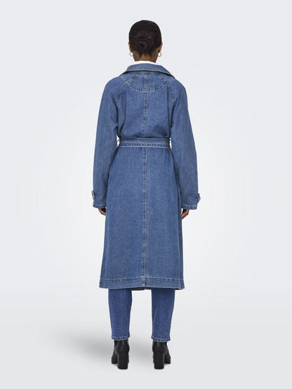 ONLY Jakke - Onlmalou Lang Trenchcoat Med Bæltelukning Og Sidelommer - XS - Diversita - 