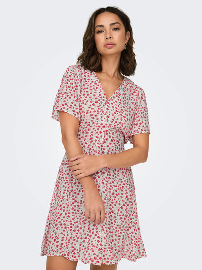 ONLY Kjole - Onlevida S/S Short Dress Wvn Noos - XS - Diversita - 