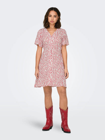 ONLY Kjole - Onlevida S/S Short Dress Wvn Noos - XS - Diversita - 