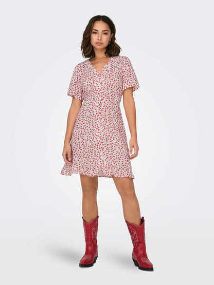 ONLY Kjole - Onlevida S/S Short Dress Wvn Noos - XS - Diversita - 