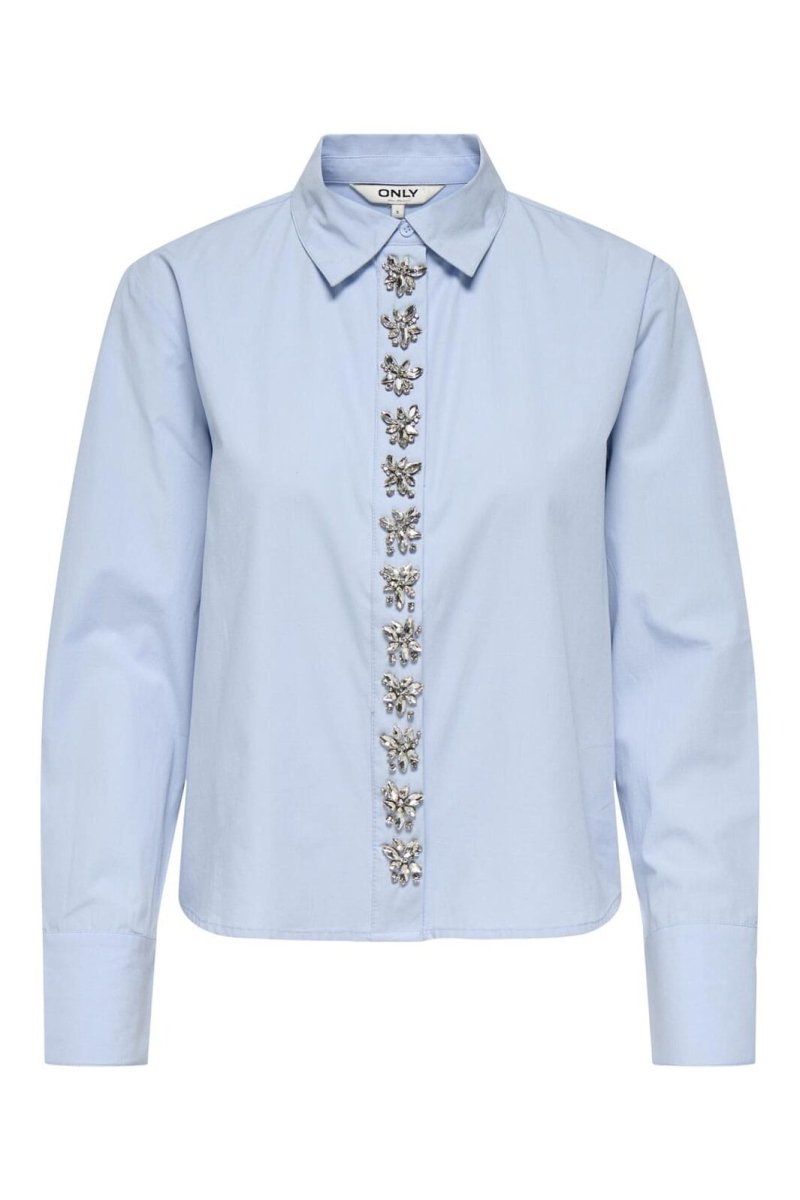 ONLY Skjorte - Onlcarly Ls Reg Embelis Shirt Wvn - XS - Diversita - 