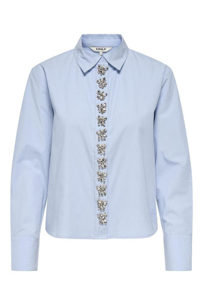 ONLY Skjorte - Onlcarly Ls Reg Embelis Shirt Wvn - XS - Diversita - 