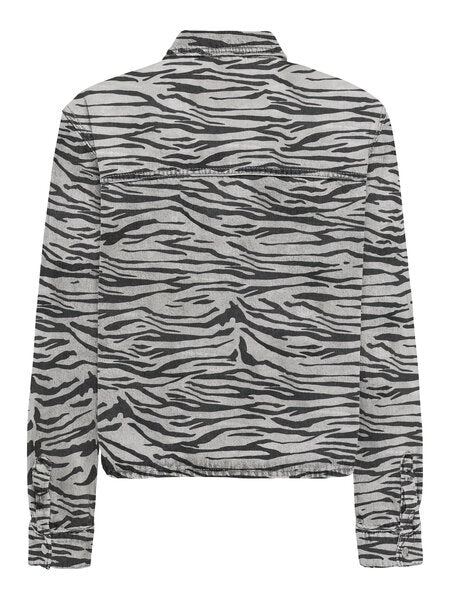 ONLY Skjorte - Onlcassie Ls Zebra Shirt Dnm Sik &quot;PREORDER JANUAR&quot; - XS - Diversita - 