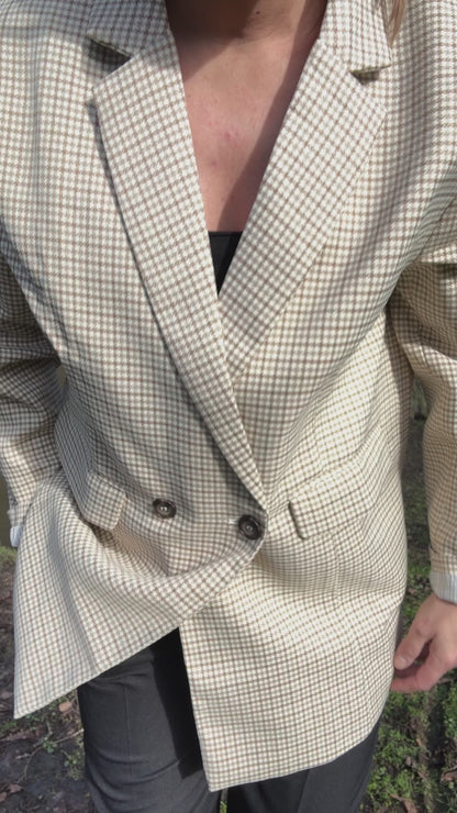 Mille Oversize Blazer Camel Checks