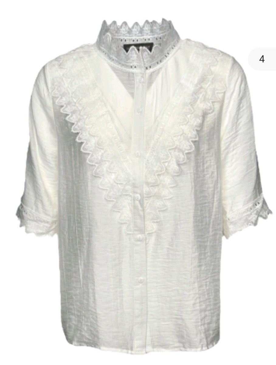 Sommerstedt Bluse - Laura White Shirt &quot;NYHED&quot; - Hvid - S - Diversita - 