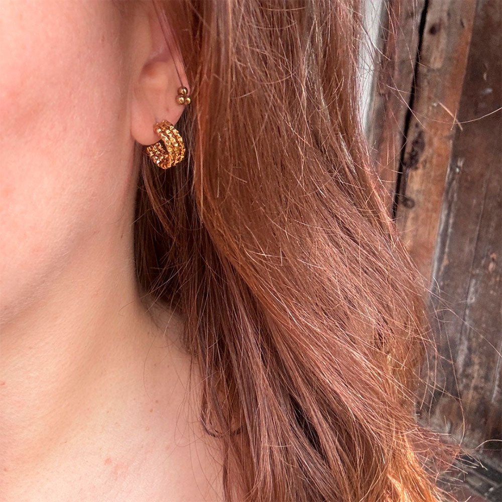Wolff Jewelry Denmark Øreringe - Rusty Earring - 18 karat guldbelagt - 15 x 7 mm - Diversita - 