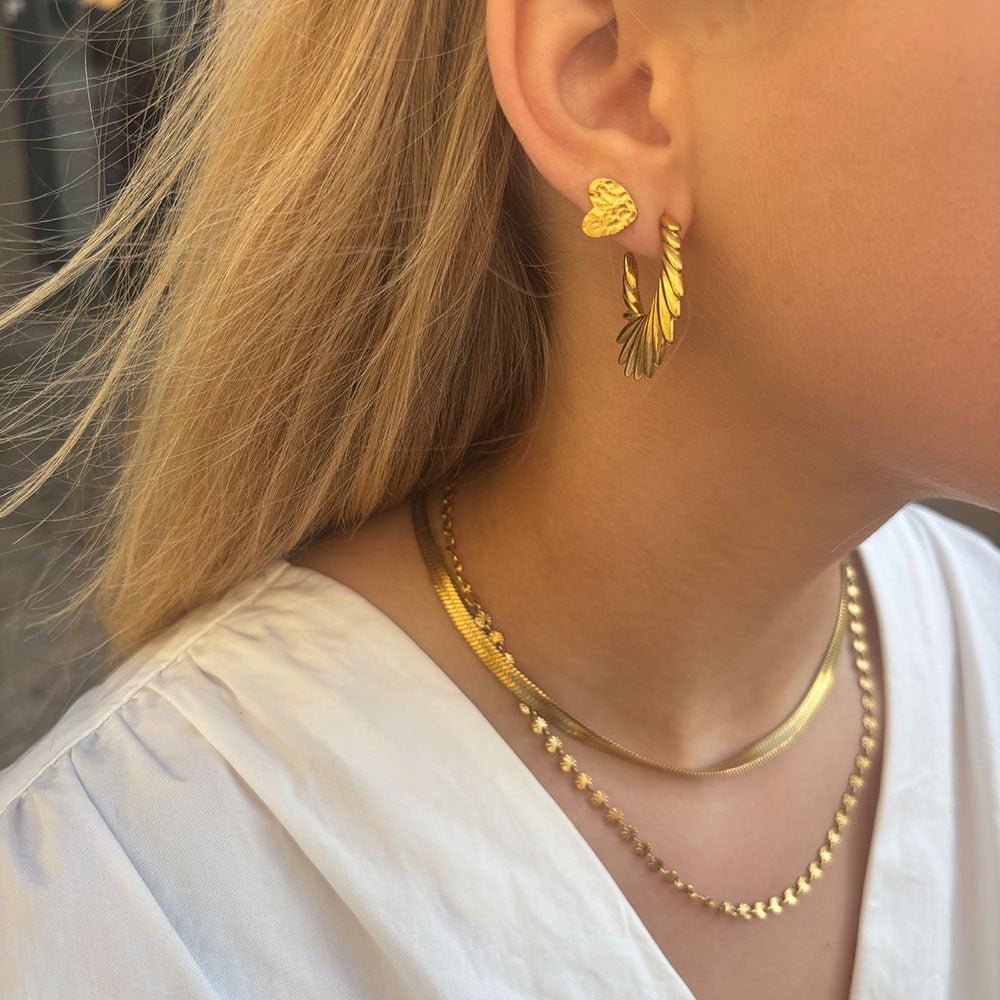 Wolff Jewelry Denmark Øreringe - Sunlight Earring - 18 karat guldbelagt - 30 mm - Diversita - 