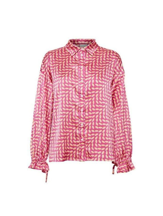 Ichi Skjorte - Ixlucca Skjorte Shocking Pink Print - 34 - - Diversita - 5715372360724