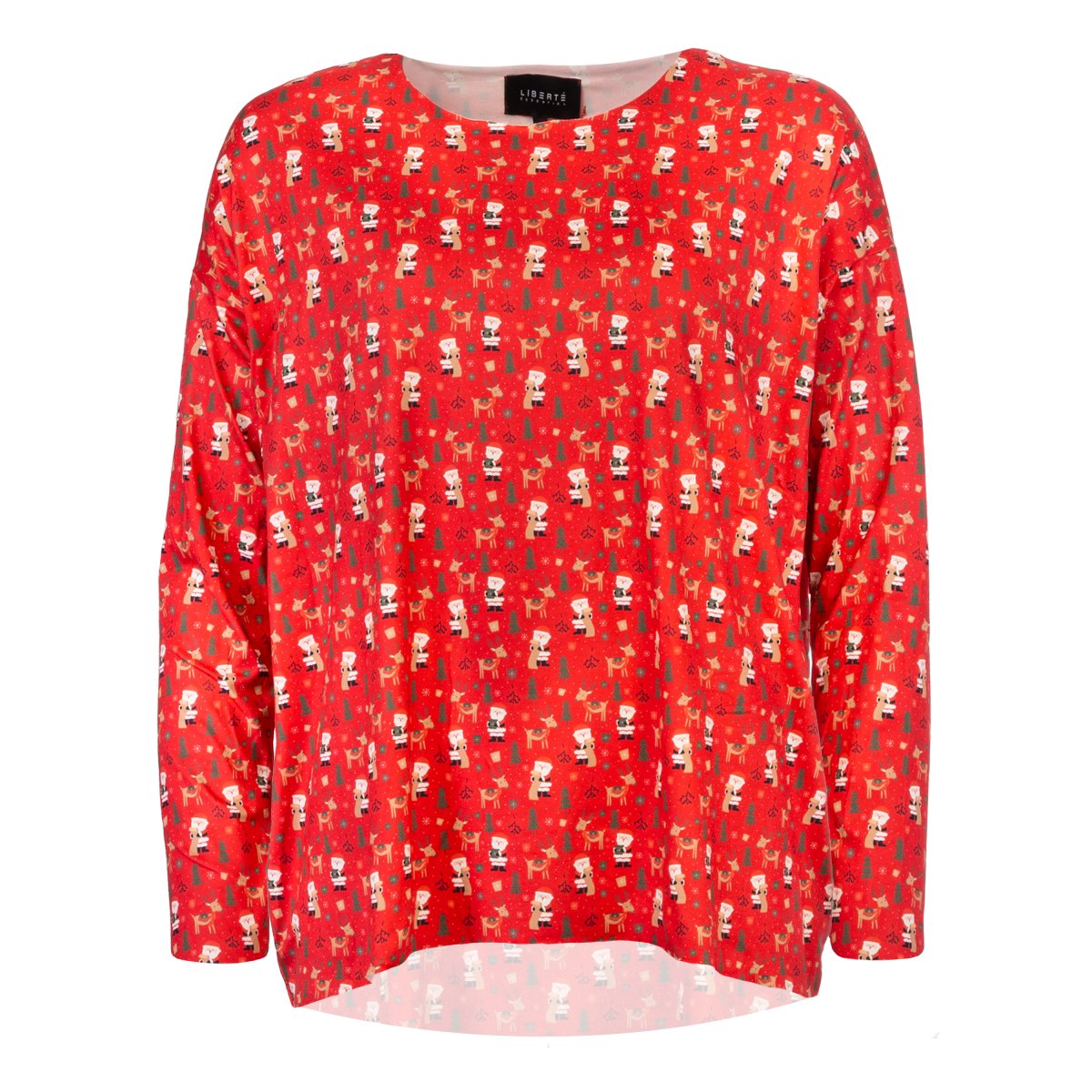 Liberte Essentiel Bluse - Alma LS Shirt - Santas Wishlist Red-Xmas23 - XS/S - - Diversita -