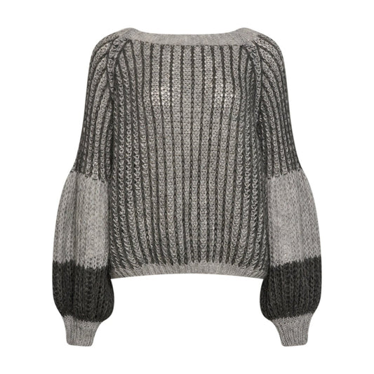 Noella Sweater - Dette er en forudbestillingsvare (slut nov) Noella Liana Knit Grey Melange Mix - Grå - XS/S - - Diversita -