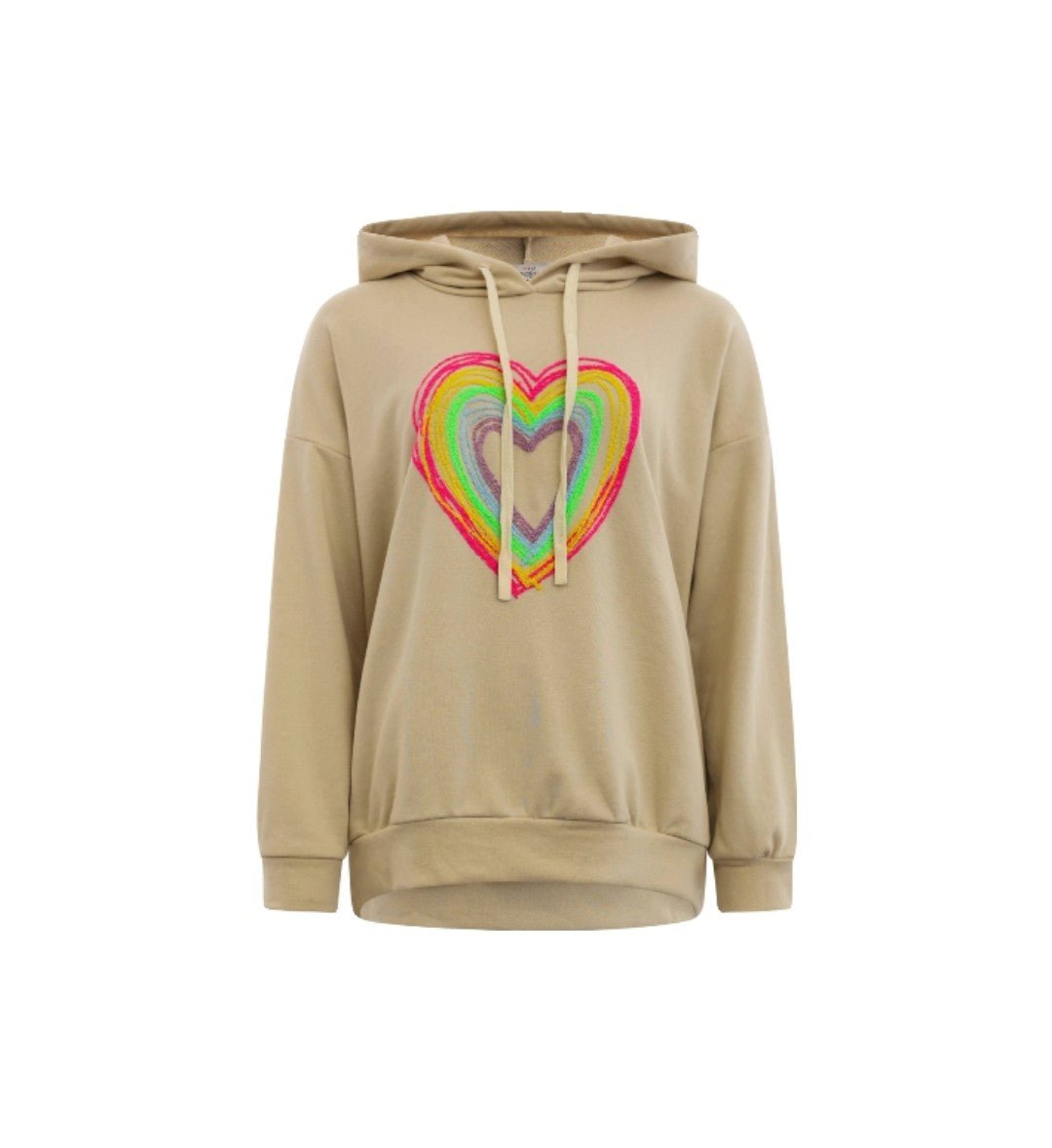 Zwillingsherz Hoodie - Hoodie BW &quot;Color Heart&quot; Hættetrøje - Sandfarvet - Onesize - - Diversita - -