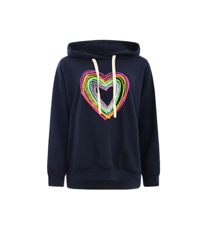 Zwillingsherz Hoodie - Hoodie BW &quot;Color Heart&quot; Hættetrøje - Sort - Onesize - - Diversita - -