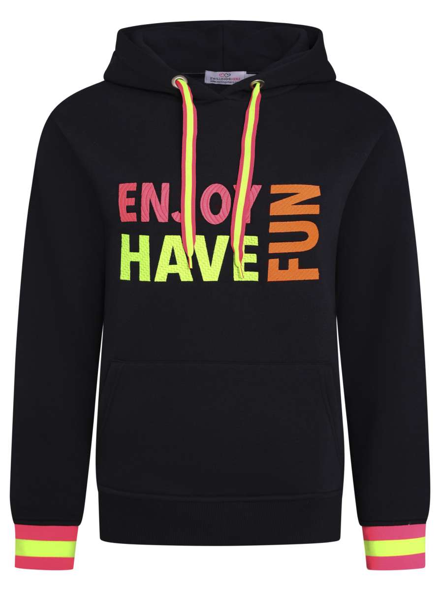 Zwillingsherz Hoodie - Hoodie BW &quot;Marou&quot; Hættetrøje - Sort - S - - Diversita - 4061906419132