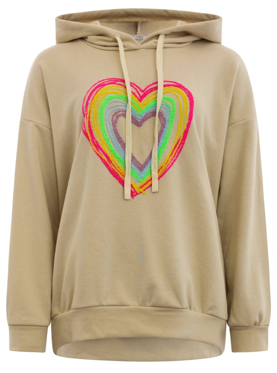 Zwillingsherz Hoodie - Hoodie BW &quot;Color Heart&quot; Hættetrøje - Sandfarvet - Onesize - - Diversita -