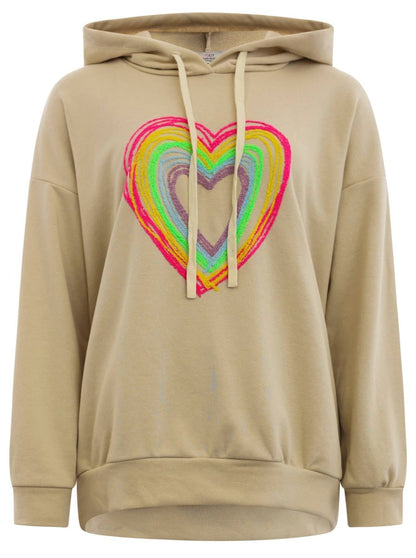 Zwillingsherz Hoodie - Hoodie BW &quot;Color Heart&quot; Hættetrøje - Sandfarvet - Onesize - - Diversita -