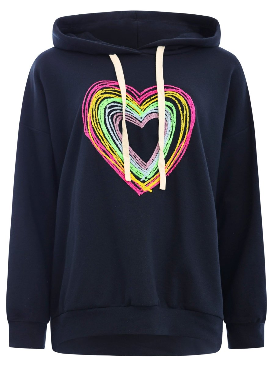Zwillingsherz Hoodie - Hoodie BW &quot;Color Heart&quot; Hættetrøje - Sort - Onesize - - Diversita -