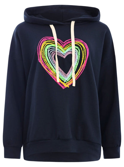 Zwillingsherz Hoodie - Hoodie BW &quot;Color Heart&quot; Hættetrøje - Sort - Onesize - - Diversita -